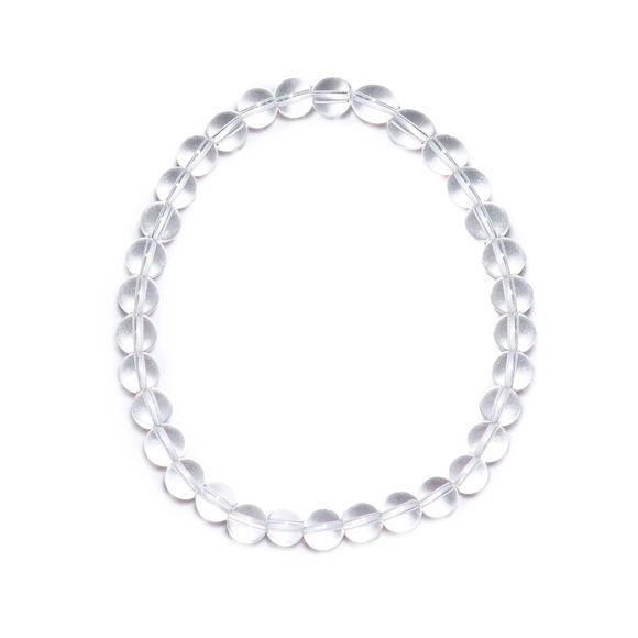 Natural Clear Crystal Stretch Bracelet for Woman - The Stone of the Life Force - Picture 3 of 4